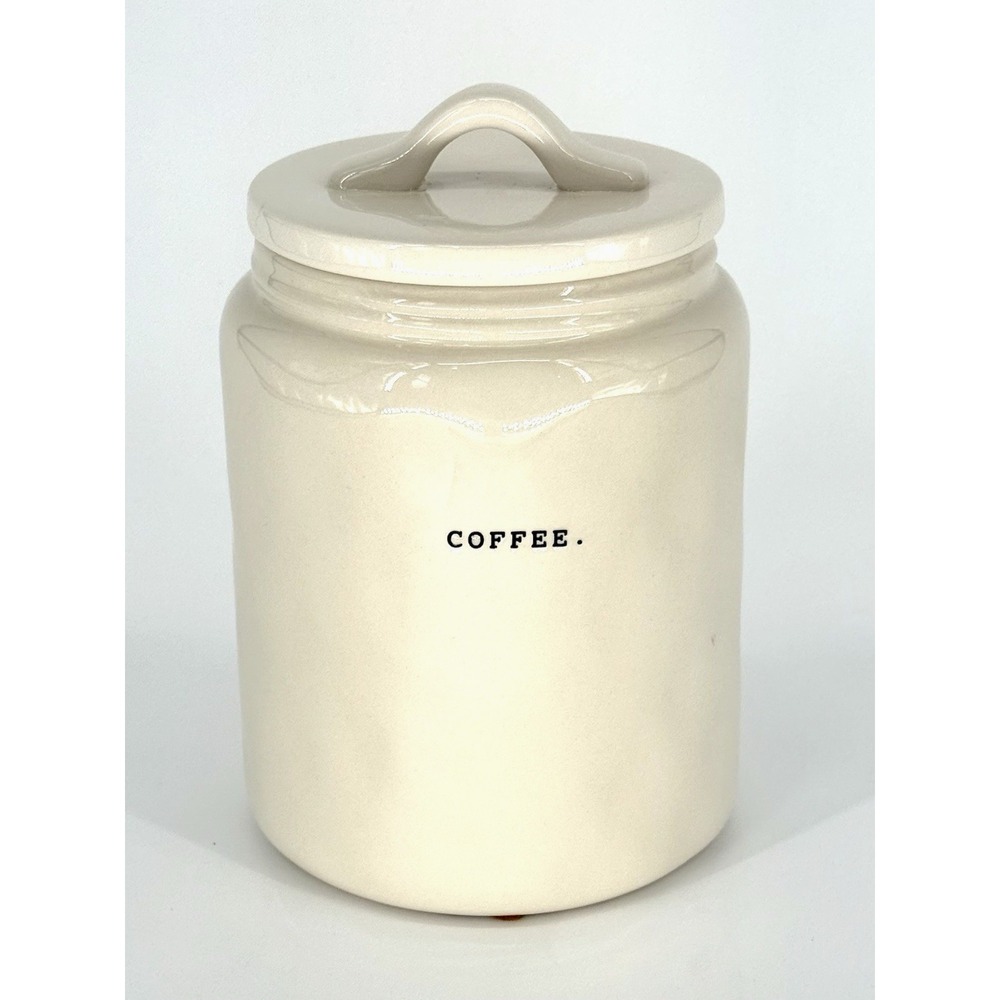 Rae Dunn Artisan Collection by Magenta Tall Coffee Canister Typewriter Font Jar